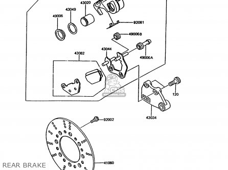 REAR BRAKE - KMX125-B6 1991 UNITED KINGDOM FR NR