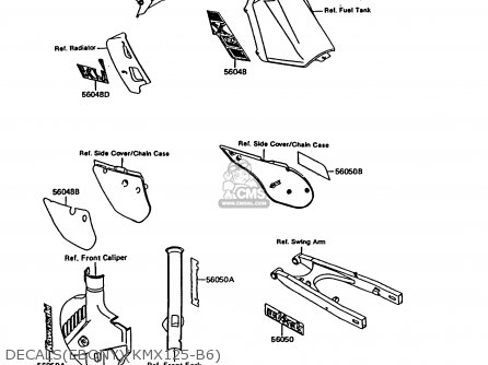 DECALS(EBONY)(KMX125-B6) - KMX125-B6 1991 UNITED KINGDOM FR NR