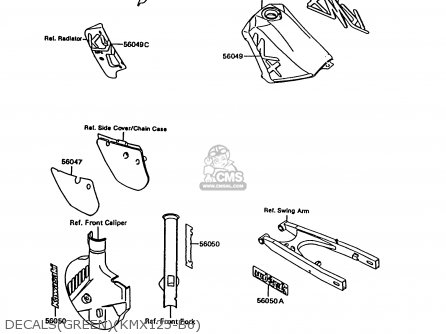 DECALS(GREEN)(KMX125-B6) - KMX125-B6 1991 UNITED KINGDOM FR NR
