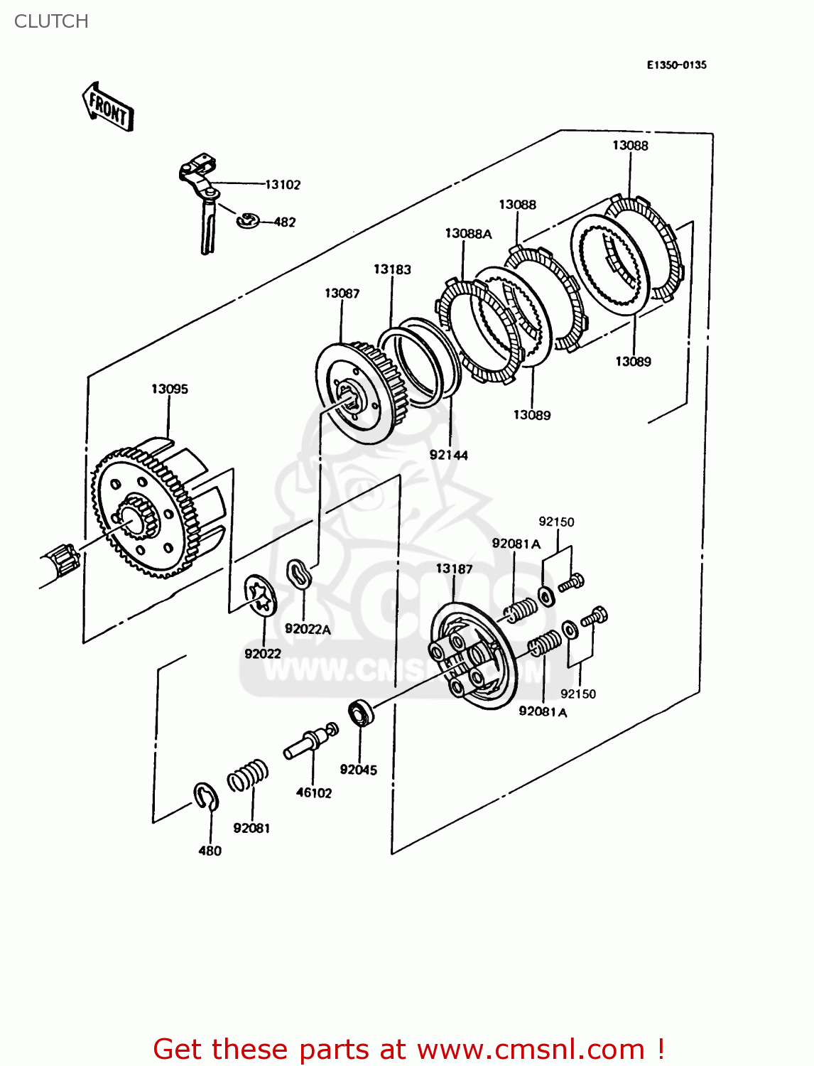CLUTCH KMX125-B7 1992 UNITED KINGDOM FR NR