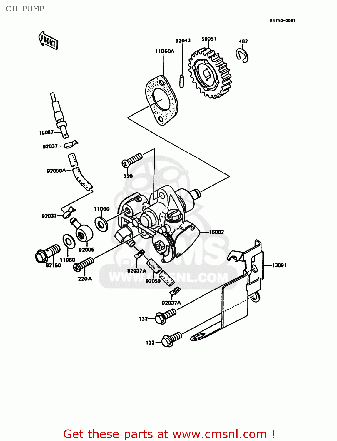 OIL PUMP KMX125-B7 1992 UNITED KINGDOM FR NR