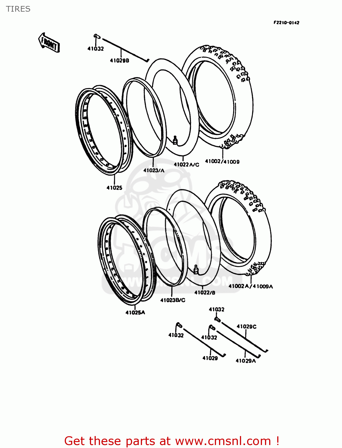 TIRES KMX125-B7 1992 UNITED KINGDOM FR NR