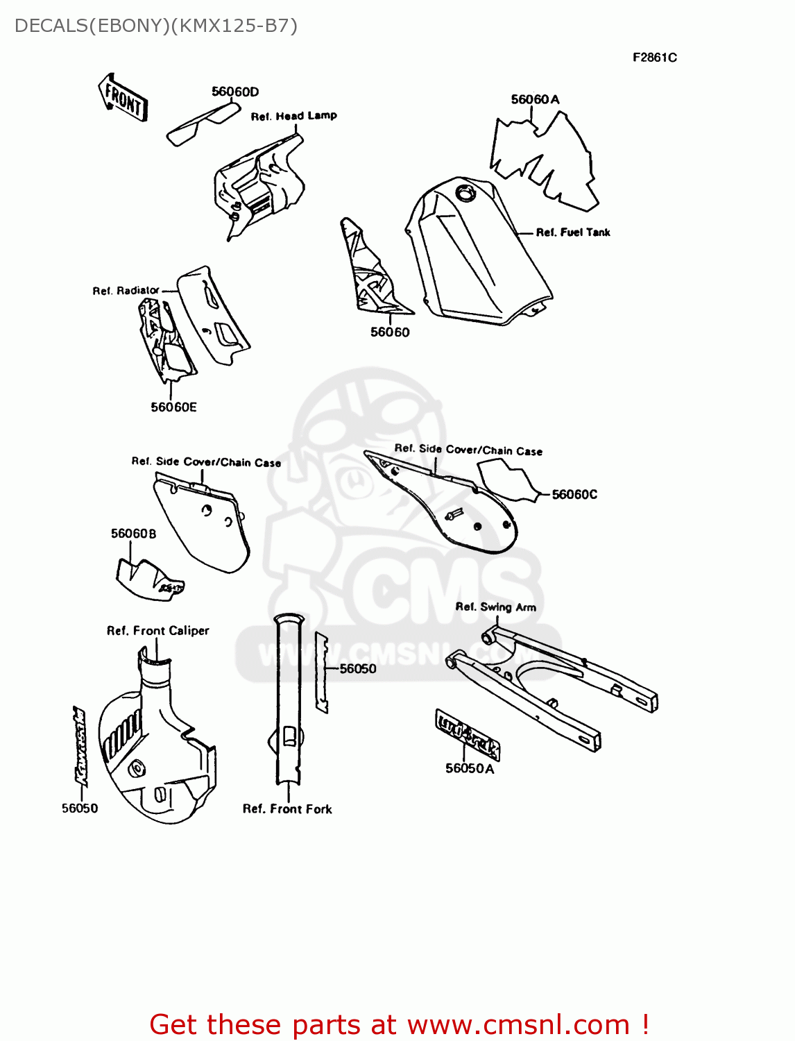 DECALS(EBONY)(KMX125-B7) KMX125-B7 1992 UNITED KINGDOM FR NR