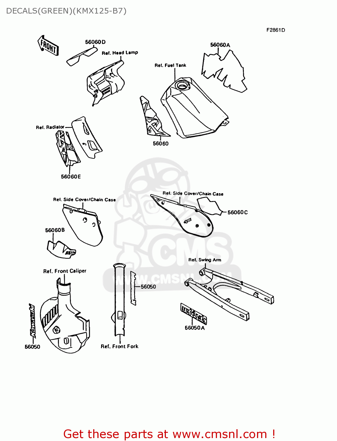DECALS(GREEN)(KMX125-B7) KMX125-B7 1992 UNITED KINGDOM FR NR