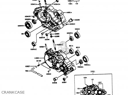 CRANKCASE - KMX125-B7 1992 UNITED KINGDOM FR NR