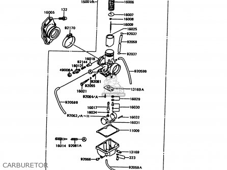 CARBURETOR - KMX125-B7 1992 UNITED KINGDOM FR NR