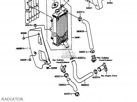 RADIATOR - KMX125-B7 1992 UNITED KINGDOM FR NR