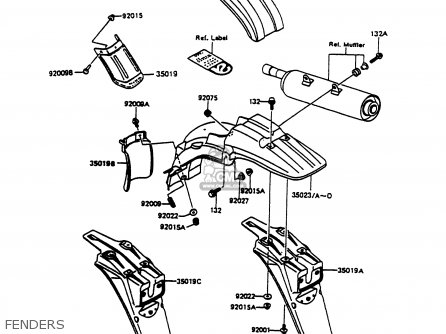 FENDERS - KMX125-B7 1992 UNITED KINGDOM FR NR
