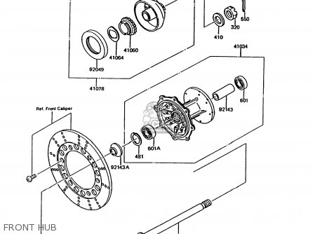 FRONT HUB - KMX125-B7 1992 UNITED KINGDOM FR NR