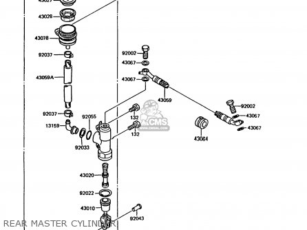REAR MASTER CYLINDER - KMX125-B7 1992 UNITED KINGDOM FR NR