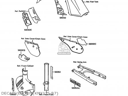 DECALS(EBONY)(KMX125-B7) - KMX125-B7 1992 UNITED KINGDOM FR NR