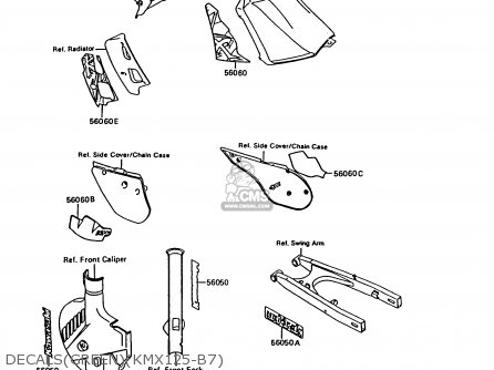 DECALS(GREEN)(KMX125-B7) - KMX125-B7 1992 UNITED KINGDOM FR NR