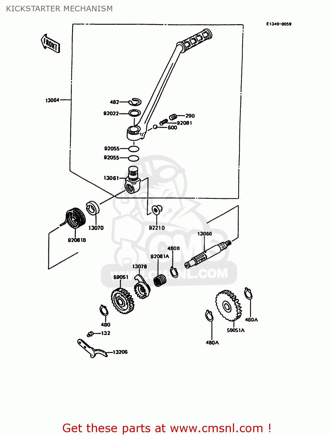 KICKSTARTER MECHANISM KMX125-B8 1995 UNITED KINGDOM FR FG