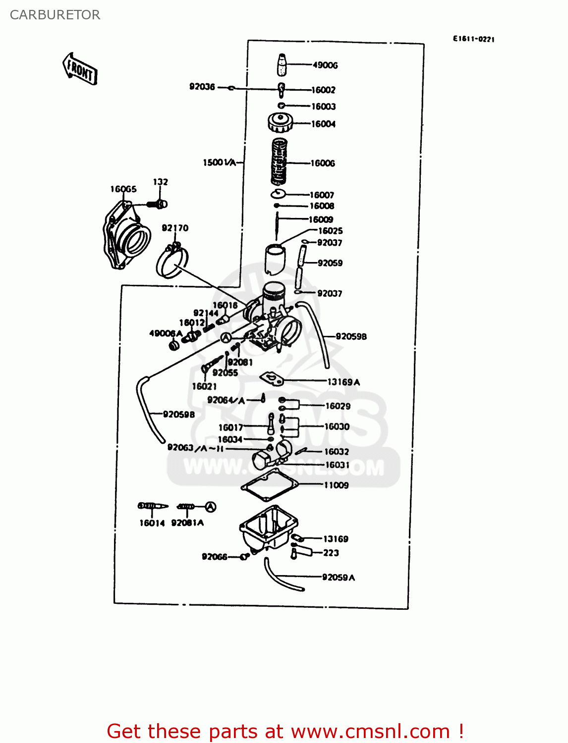 CARBURETOR KMX125-B8 1995 UNITED KINGDOM FR FG