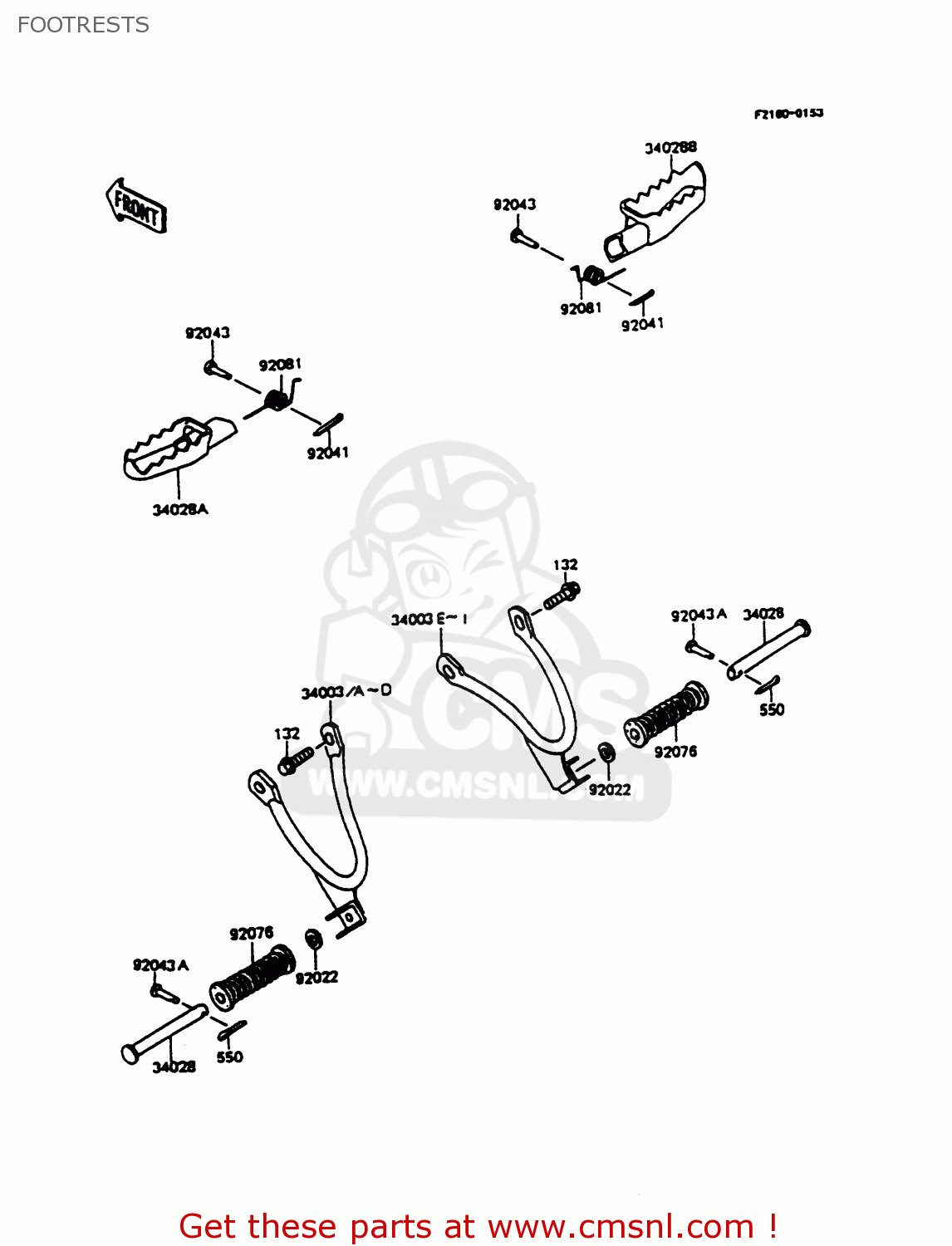 FOOTRESTS KMX125-B8 1995 UNITED KINGDOM FR FG