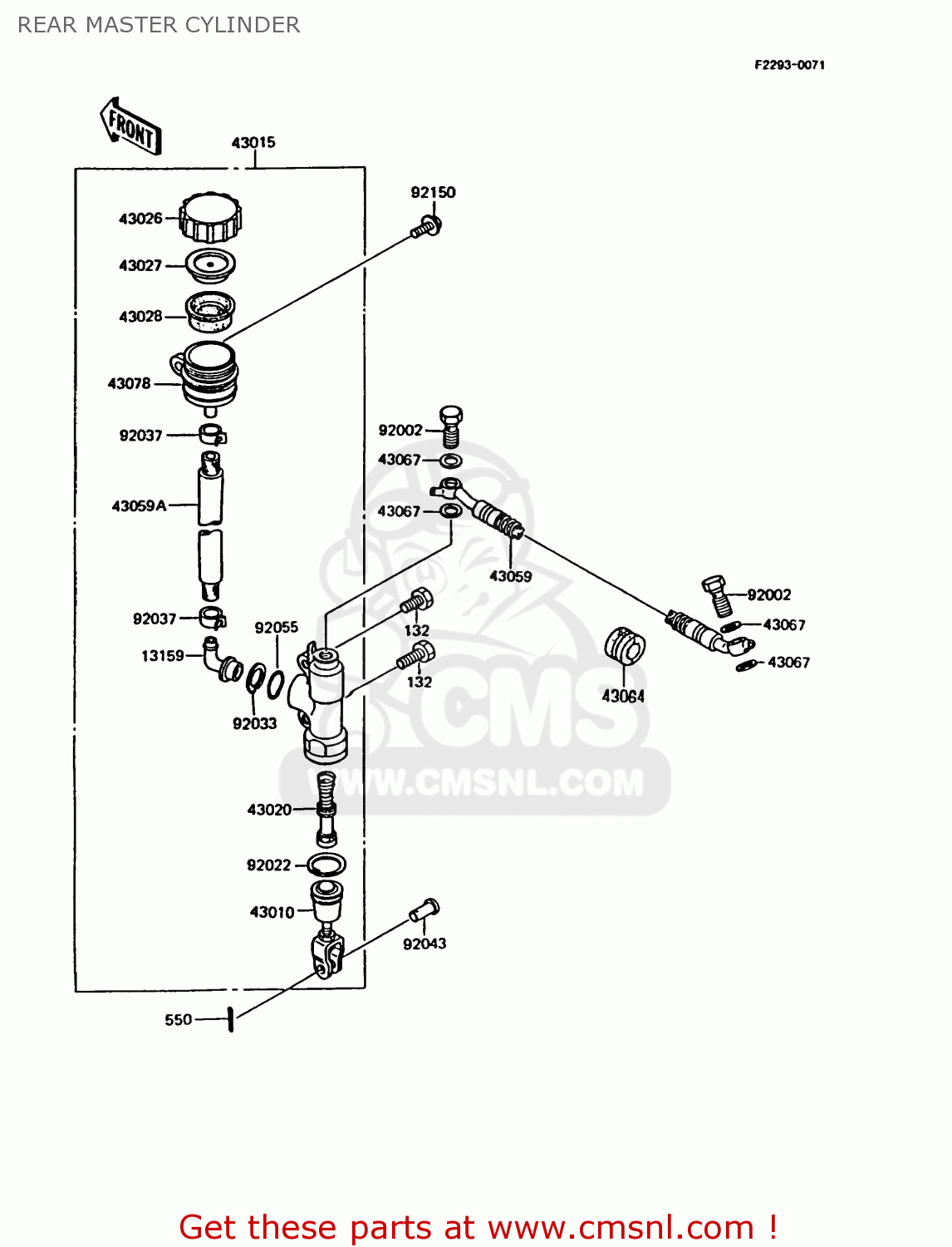 REAR MASTER CYLINDER KMX125-B8 1995 UNITED KINGDOM FR FG
