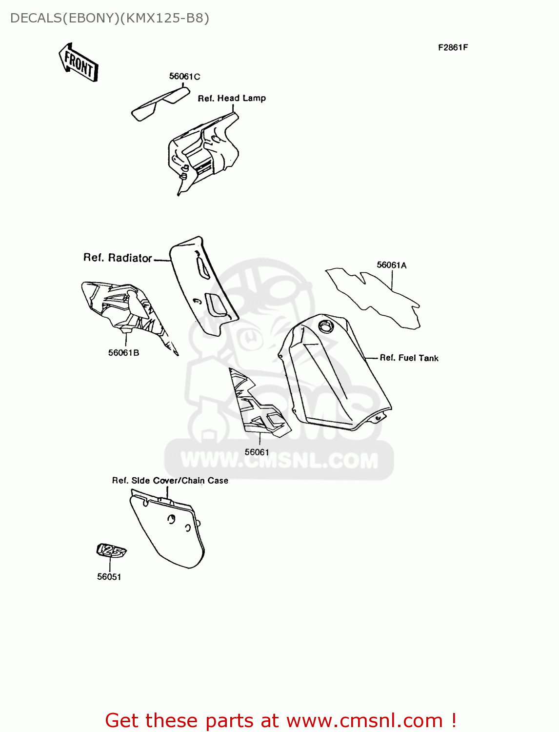 DECALS(EBONY)(KMX125-B8) KMX125-B8 1995 UNITED KINGDOM FR FG