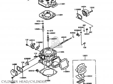 CYLINDER HEAD/CYLINDER - KMX125-B8 1995 UNITED KINGDOM FR FG
