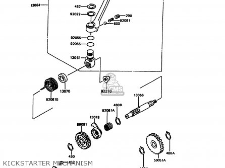 KICKSTARTER MECHANISM - KMX125-B8 1995 UNITED KINGDOM FR FG