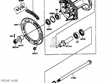 REAR HUB - KMX125-B8 1995 UNITED KINGDOM FR FG