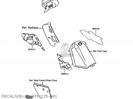 DECALS(BLUE)(KMX125-B8) - KMX125-B8 1995 UNITED KINGDOM FR FG