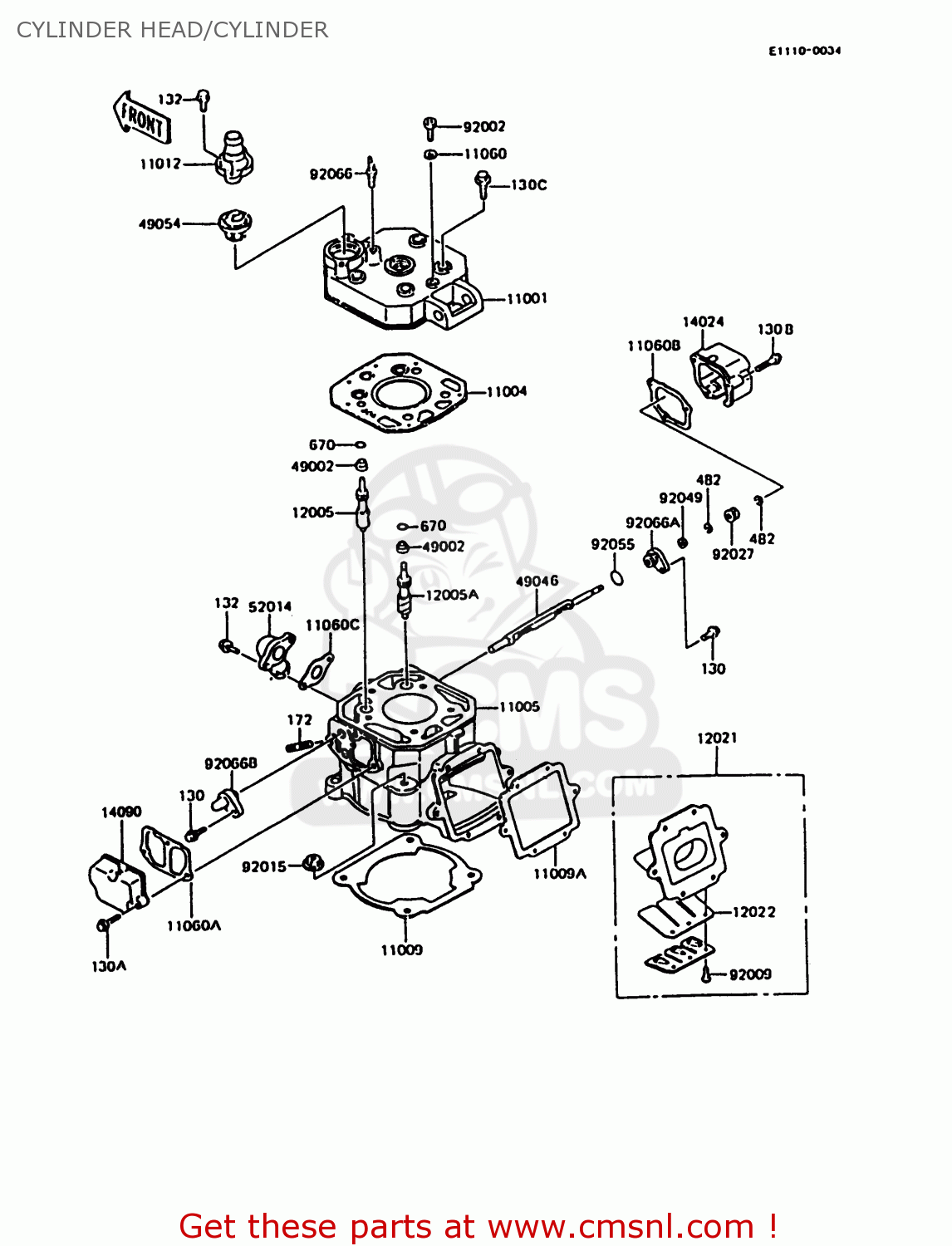 CYLINDER HEAD/CYLINDER KMX125-B9 1998 UNITED KINGDOM FR FG