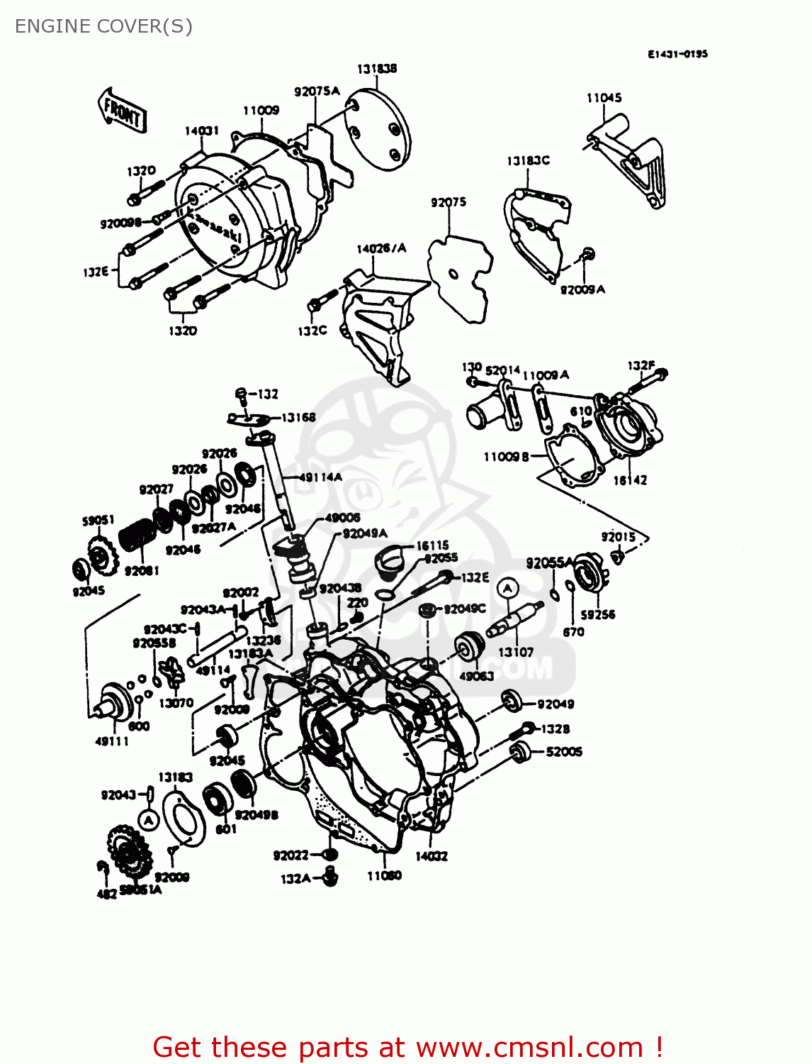 ENGINE COVER(S) KMX125-B9 1998 UNITED KINGDOM FR FG