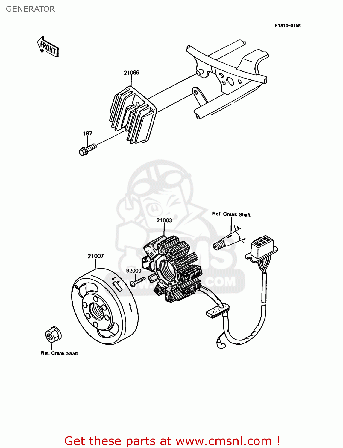 GENERATOR KMX125-B9 1998 UNITED KINGDOM FR FG