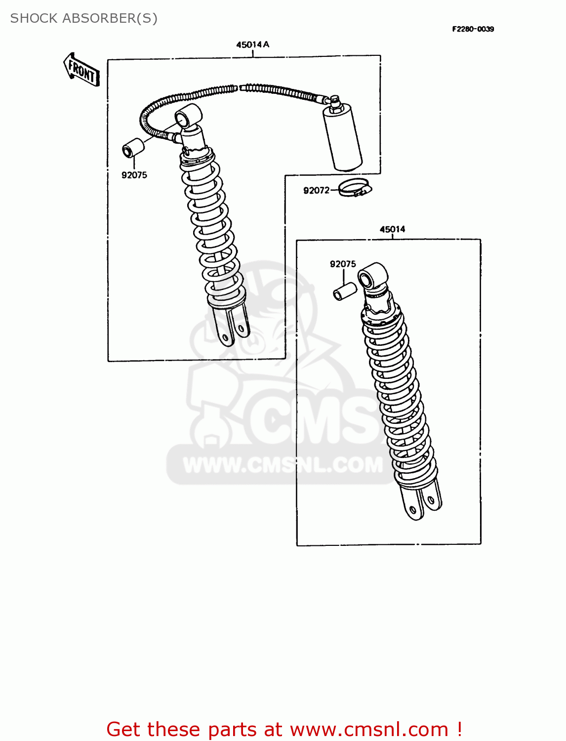 SHOCK ABSORBER(S) KMX125-B9 1998 UNITED KINGDOM FR FG