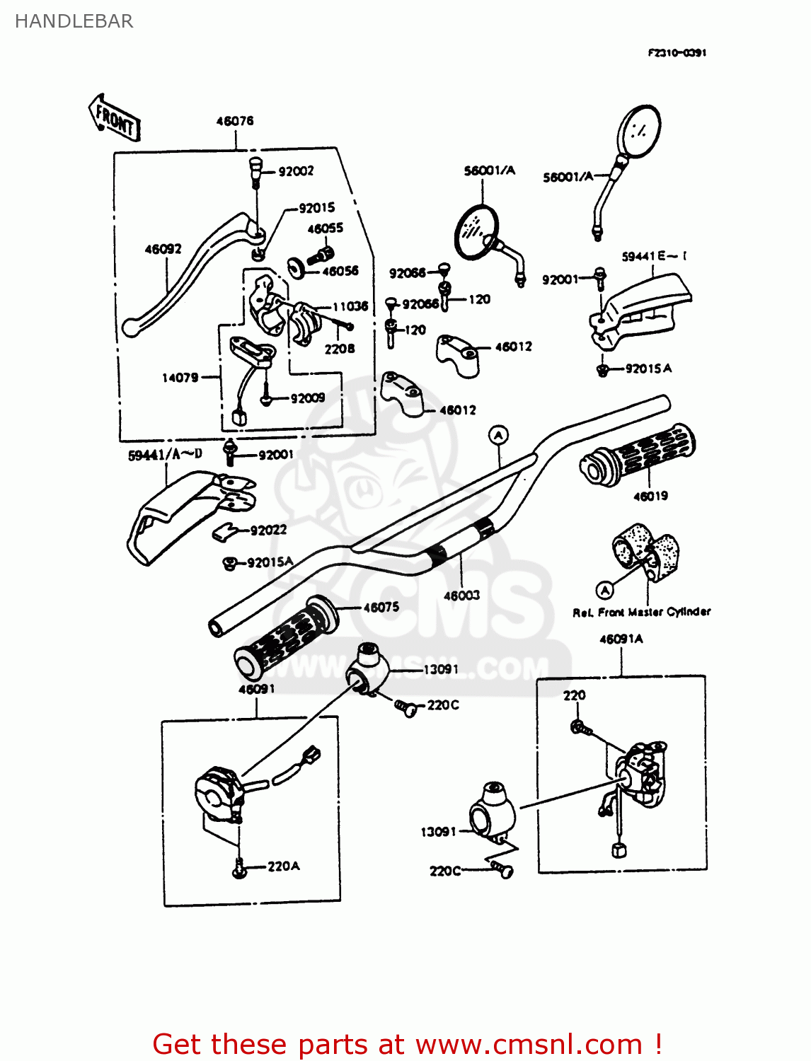 HANDLEBAR KMX125-B9 1998 UNITED KINGDOM FR FG