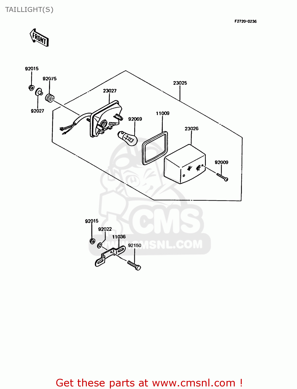 TAILLIGHT(S) KMX125-B9 1998 UNITED KINGDOM FR FG
