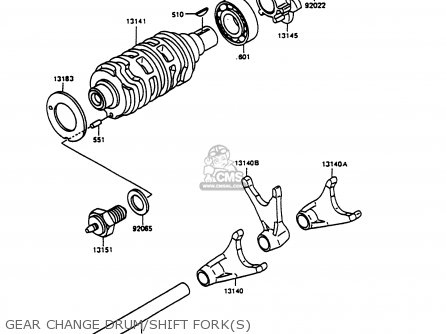GEAR CHANGE DRUM/SHIFT FORK(S) - KMX125-B9 1998 UNITED KINGDOM FR FG