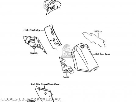 Kawasaki KMX125-A8 1995 EUROPE GR parts lists and schematics