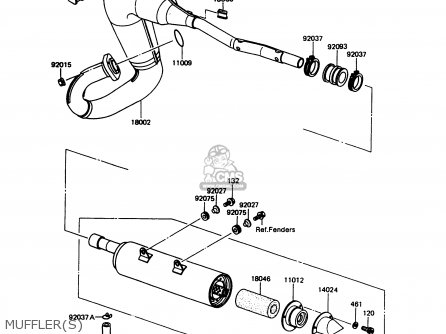 Kawasaki KMX125-A8 1995 EUROPE GR parts lists and schematics