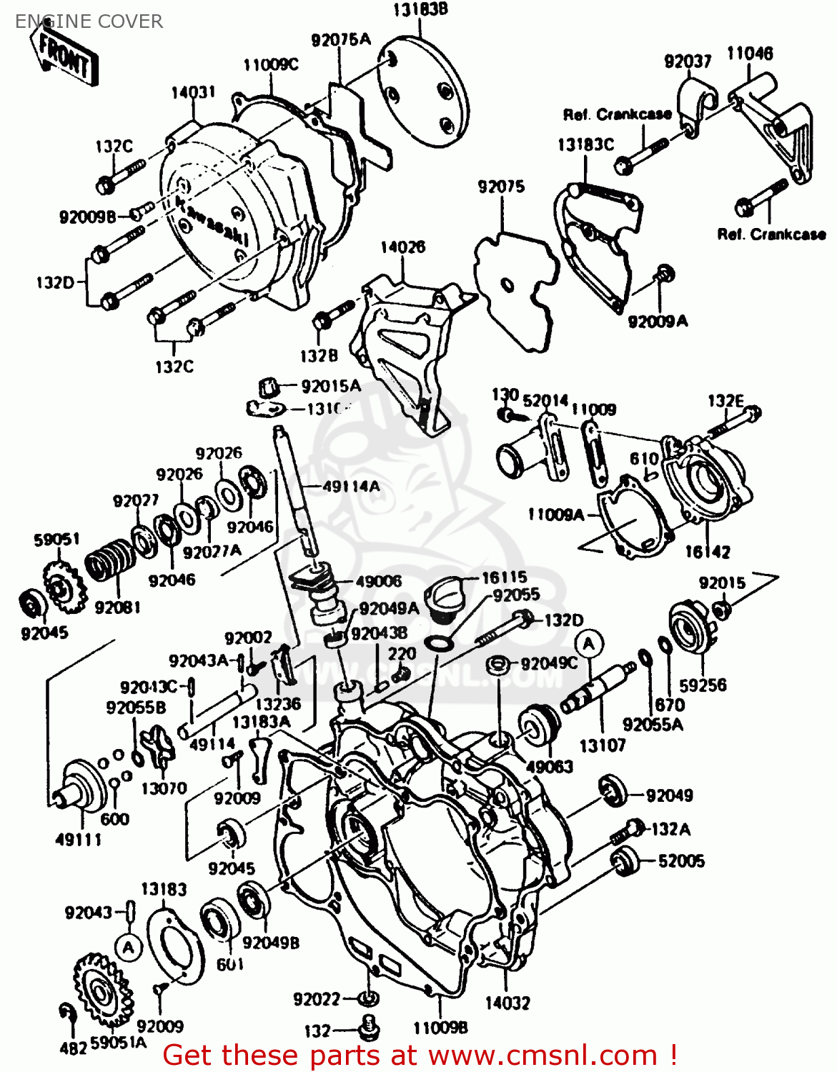 Kawasaki Kmx200-a2 1988 Europe Uk Fr Gr Hr Wg Engine Cover - schematic ...