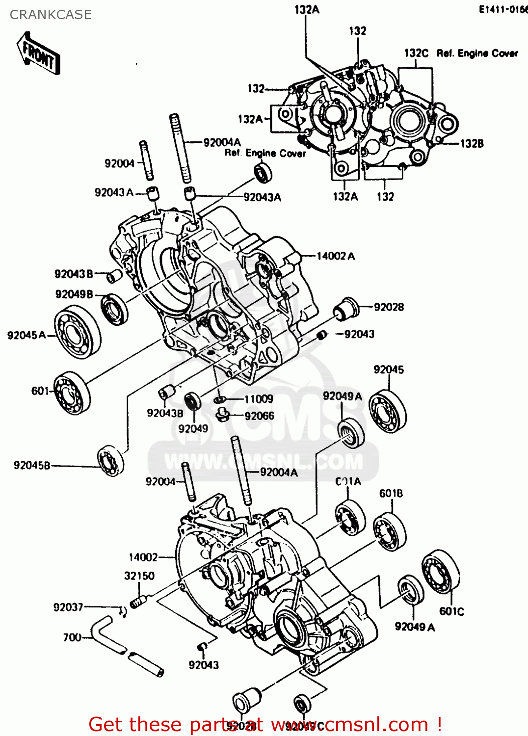 CRANKCASE KMX200-A2 1988 EUROPE UK FR GR HR WG