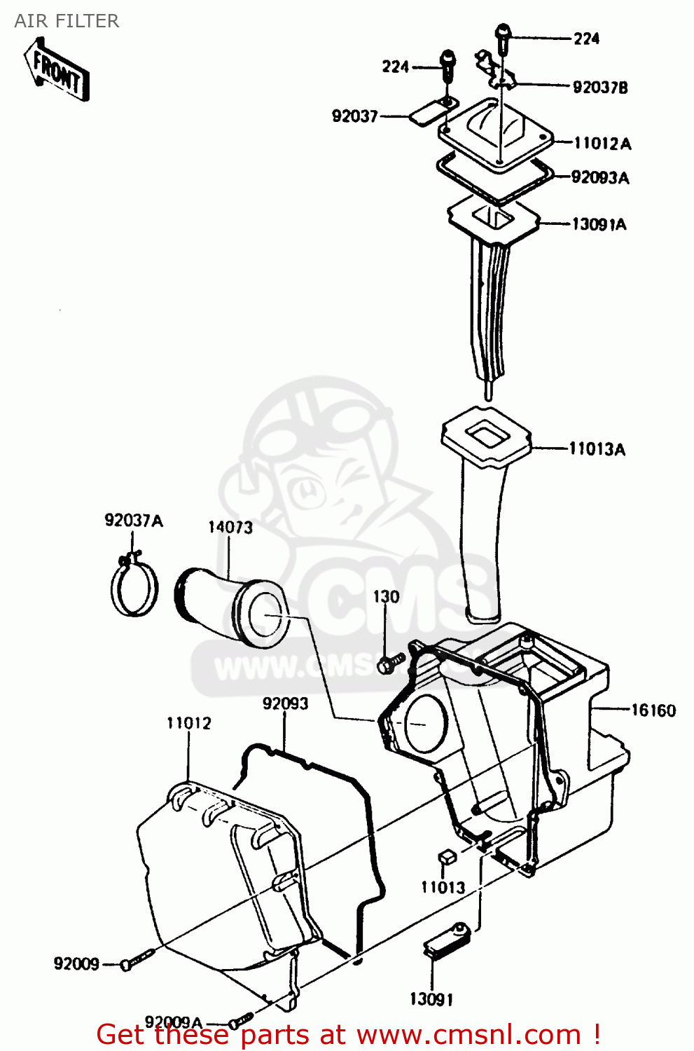 AIR FILTER KMX200-A2 1988 EUROPE UK FR GR HR WG