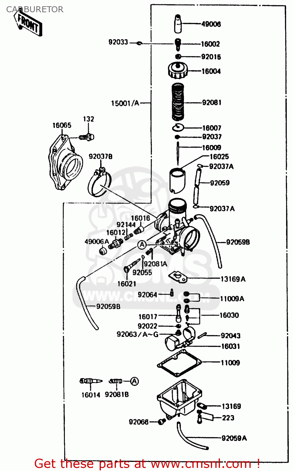 CARBURETOR KMX200-A2 1988 EUROPE UK FR GR HR WG