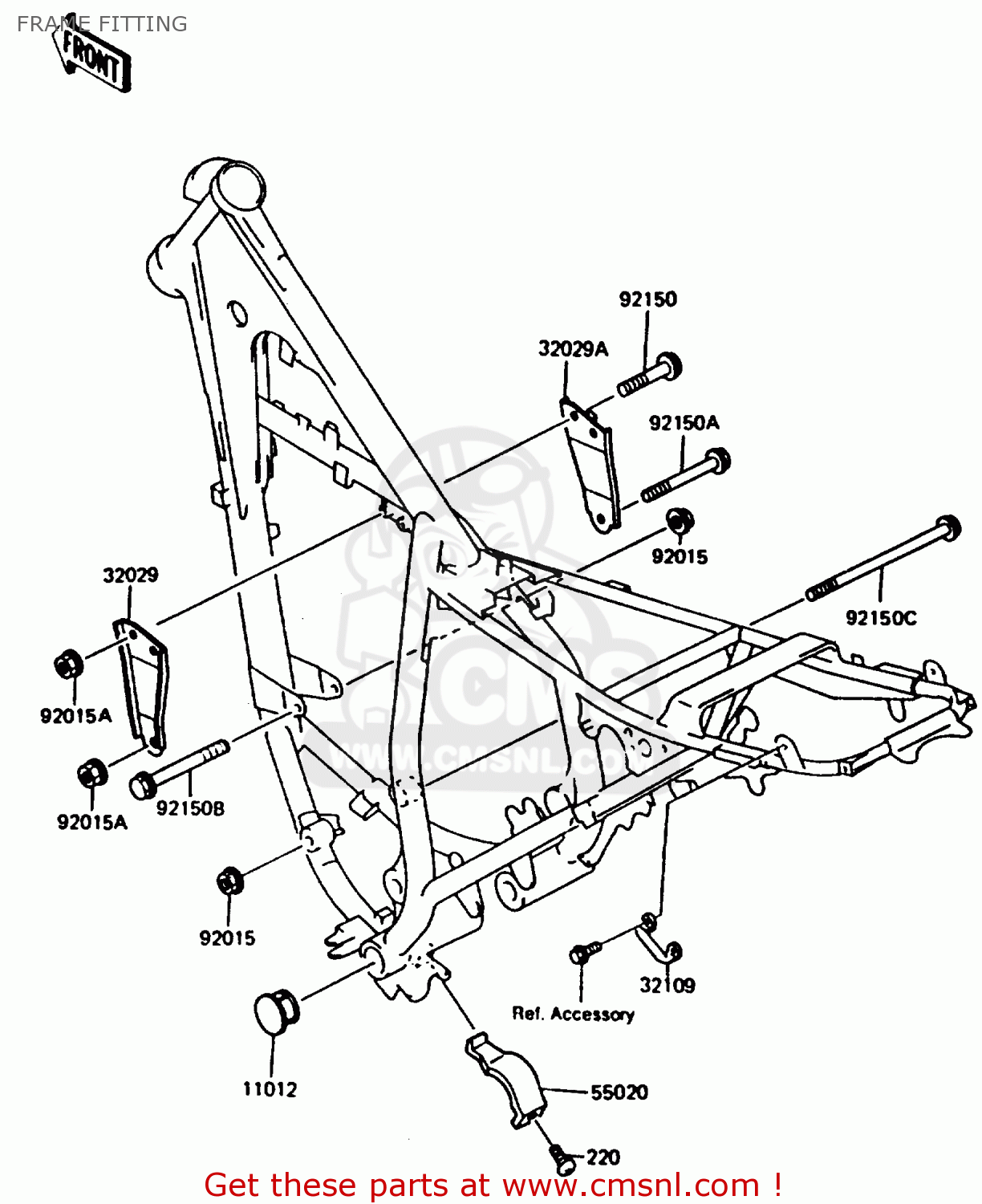 FRAME FITTING KMX200-A2 1988 EUROPE UK FR GR HR WG
