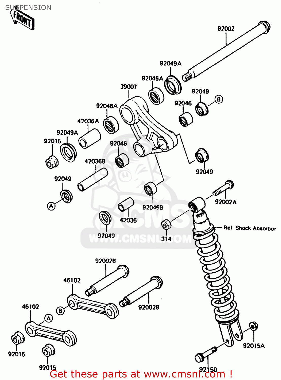 SUSPENSION KMX200-A2 1988 EUROPE UK FR GR HR WG