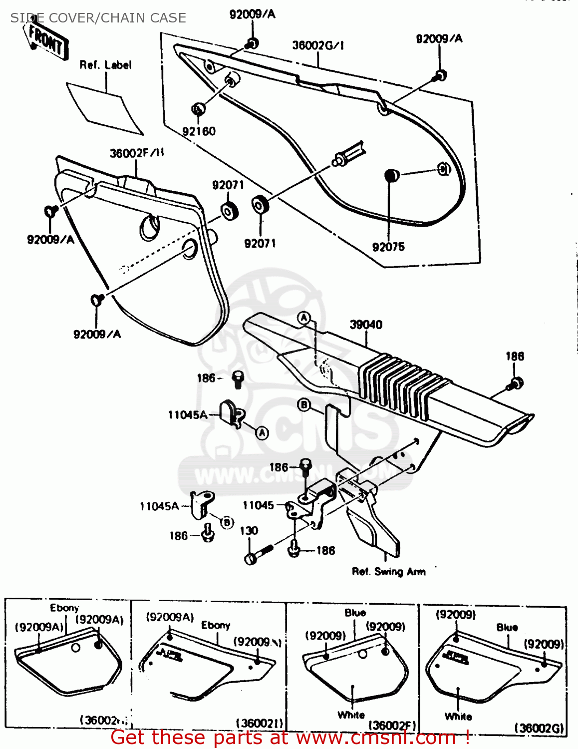 SIDE COVER/CHAIN CASE KMX200-A2 1988 EUROPE UK FR GR HR WG