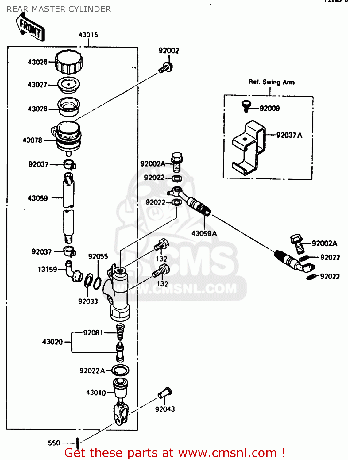 REAR MASTER CYLINDER KMX200-A2 1988 EUROPE UK FR GR HR WG