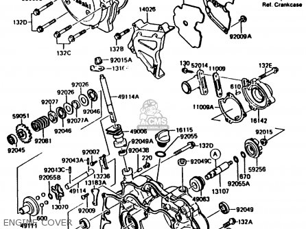 ENGINE COVER - KMX200-A2 1988 EUROPE UK FR GR HR WG