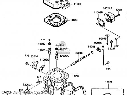 CYLINDER HEAD/CYLINDER - KMX200-A2 1988 EUROPE UK FR GR HR WG