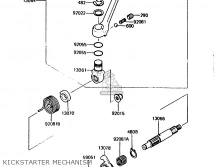KICKSTARTER MECHANISM - KMX200-A2 1988 EUROPE UK FR GR HR WG