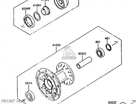 FRONT HUB - KMX200-A2 1988 EUROPE UK FR GR HR WG