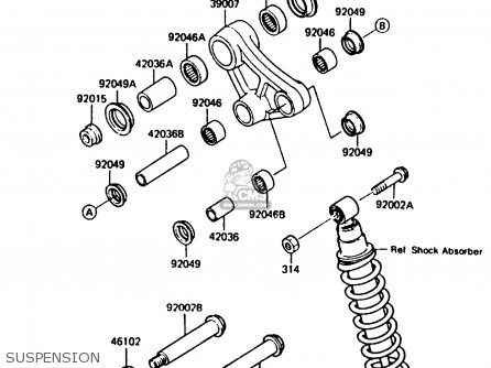 SUSPENSION - KMX200-A2 1988 EUROPE UK FR GR HR WG