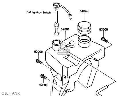 OIL TANK - KMX200-A2 1988 EUROPE UK FR GR HR WG