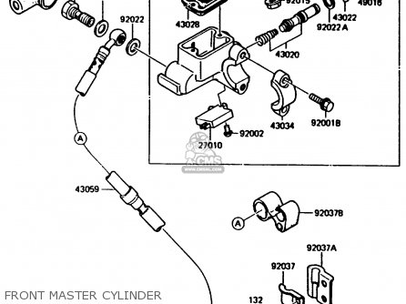 FRONT MASTER CYLINDER - KMX200-A2 1988 EUROPE UK FR GR HR WG
