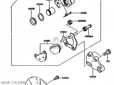 REAR CALIPER - KMX200-A2 1988 EUROPE UK FR GR HR WG